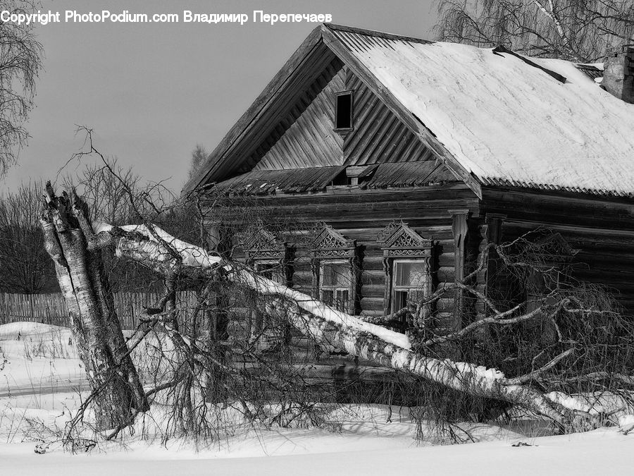 Ice, Outdoors, Snow, Cabin, Hut, Rural, Shack