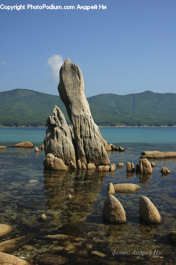 Promontory, Rock, Cliff, Outdoors, Beach, Coast, Sea