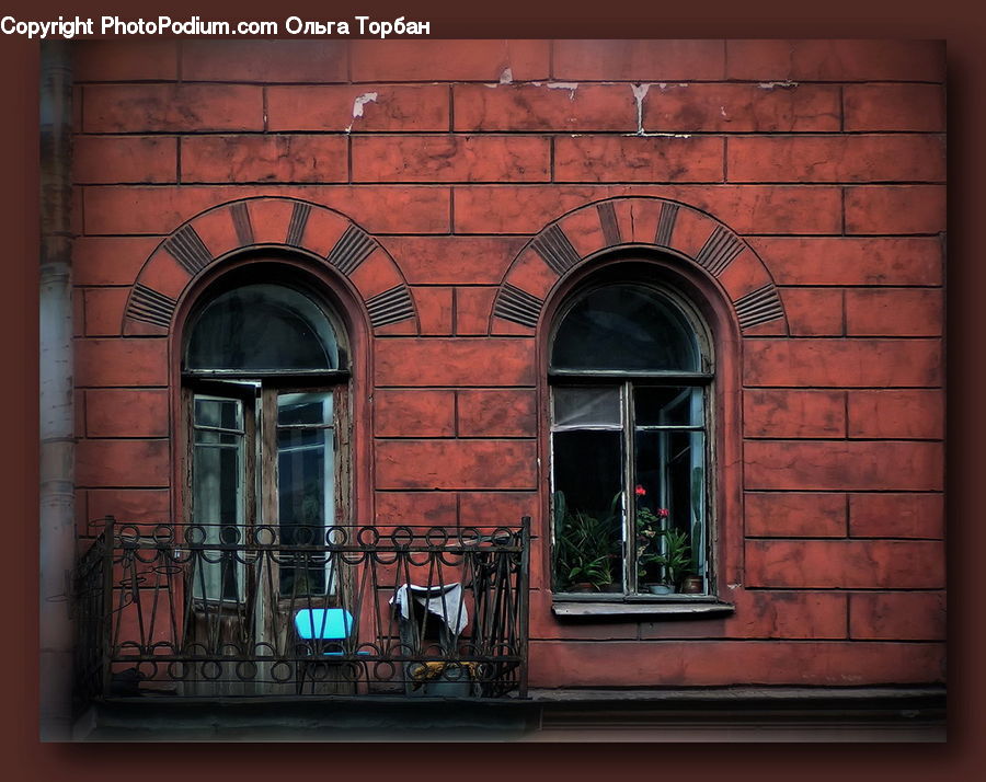 Brick, Arched, Building, Window