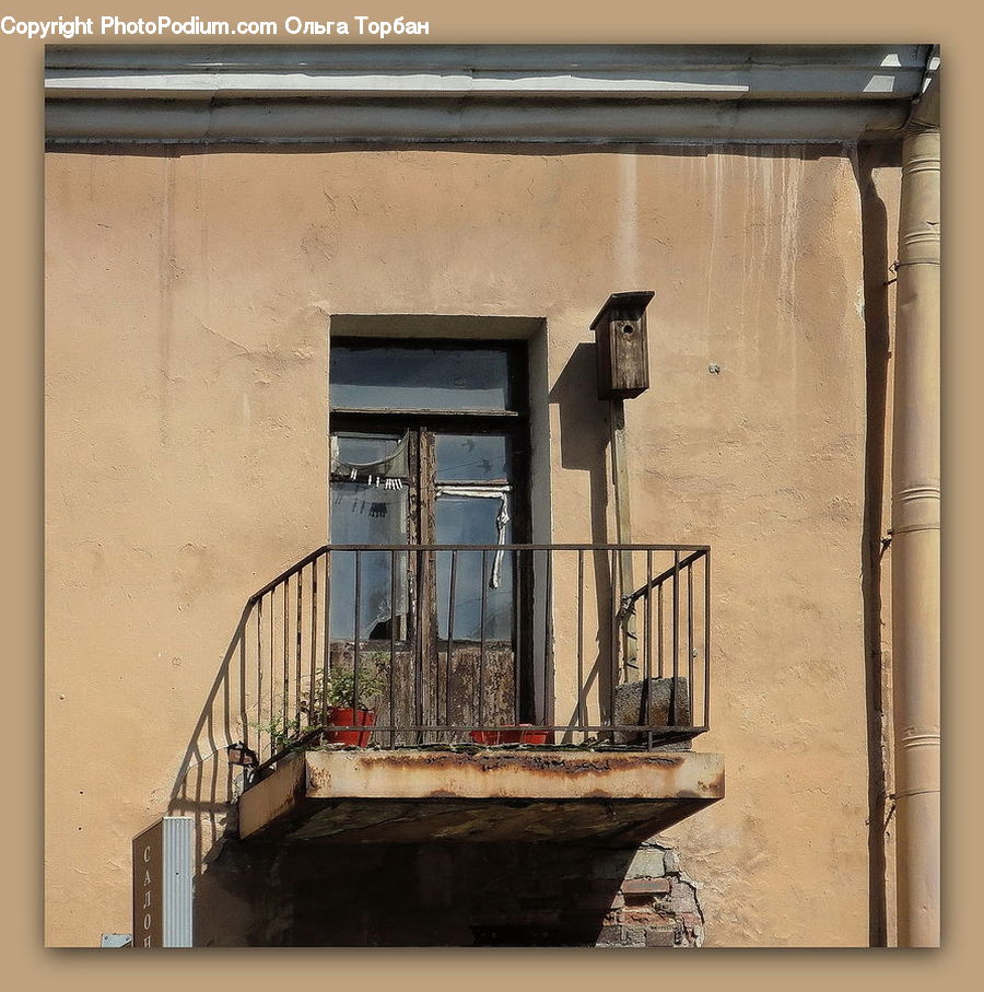 Balcony, Air Conditioner, Building, Housing