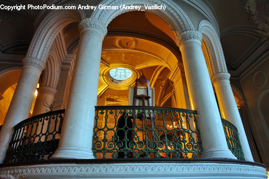 Banister, Handrail, Staircase, Column, Pillar, Aisle, Corridor