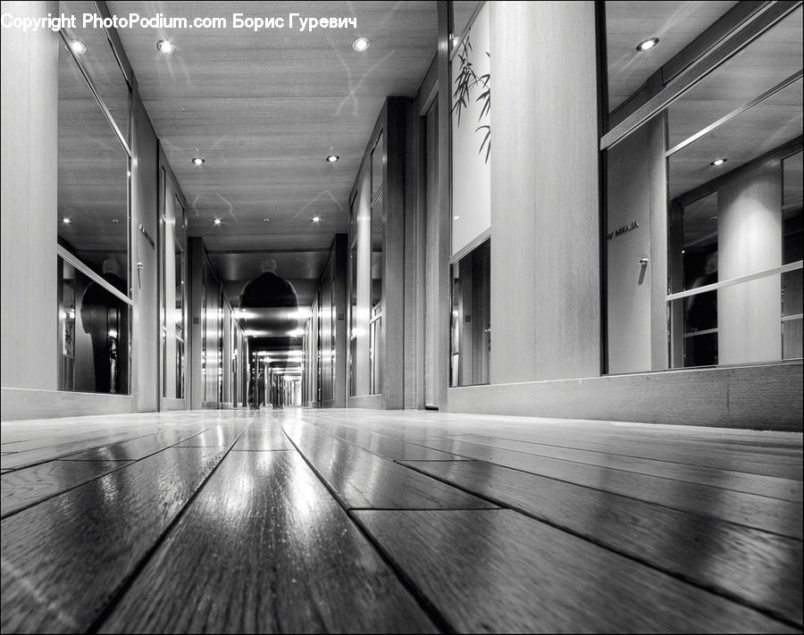 Corridor, Bench, Floor, Flooring, Lighting, Boardwalk, Path