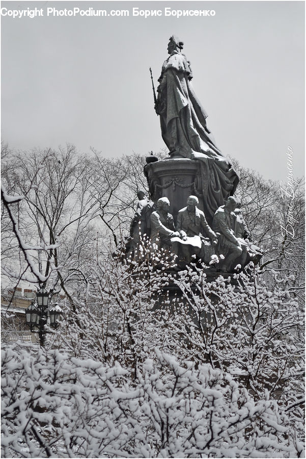Art, Sculpture, Statue, Plant, Tree, Blossom, Flora