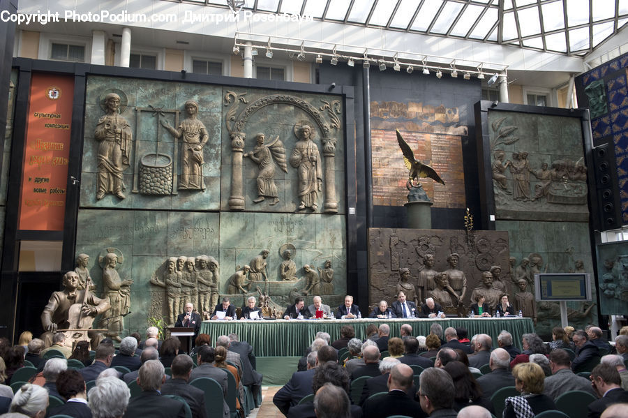 Crowd, Art, Sculpture, Statue, Audience, Bird, Pigeon