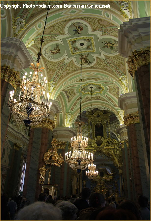 Chandelier, Lamp, Architecture, Cathedral, Church, Worship, Aisle