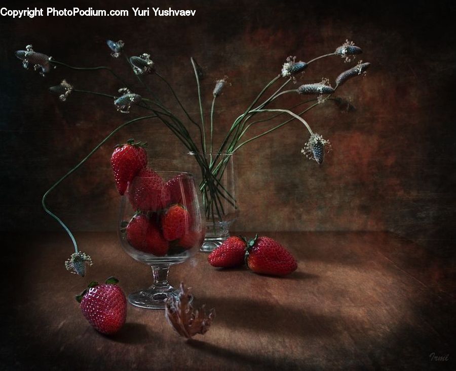 Fruit, Glass, Goblet, Produce, Radish, Vegetable, Bowl