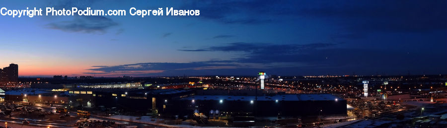 City, Downtown, Night, Outdoors, Metropolis, Urban, Dawn