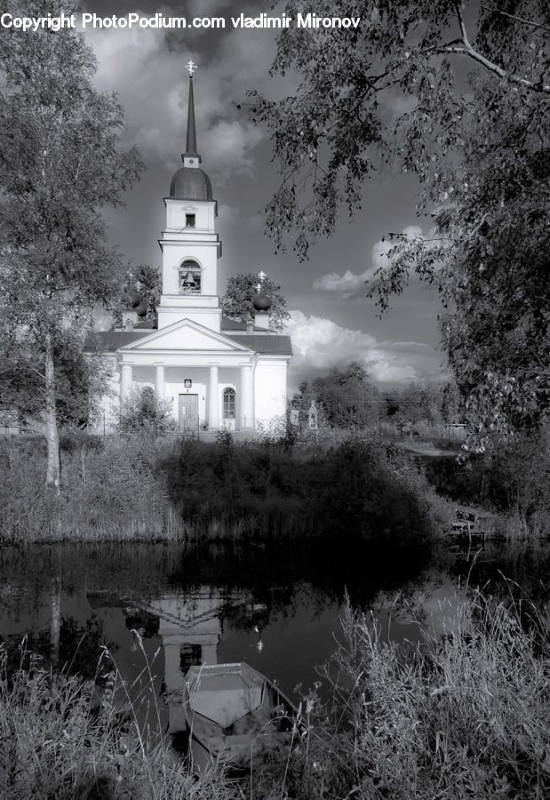 Boat, Watercraft, Architecture, Church, Worship, Outdoors, Pond