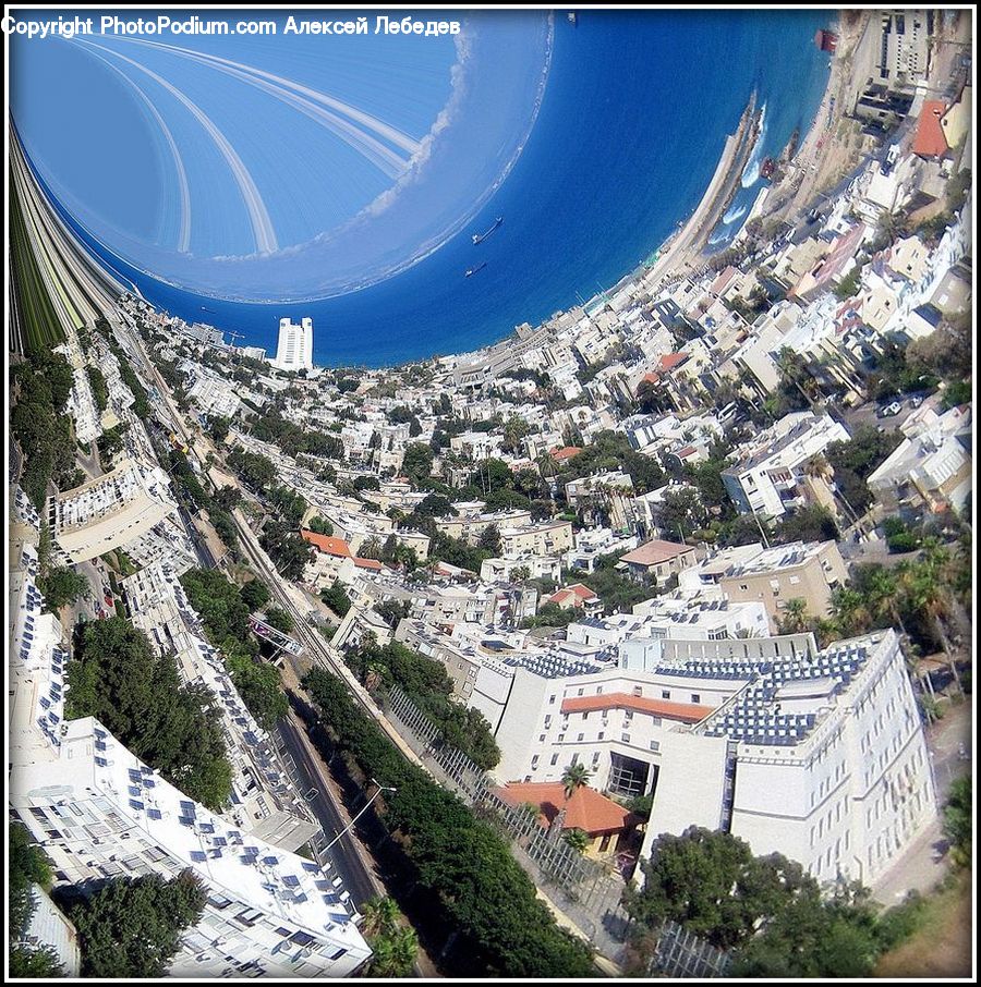 Aerial View, Campus, Building, Downtown, Town, Neighborhood, City