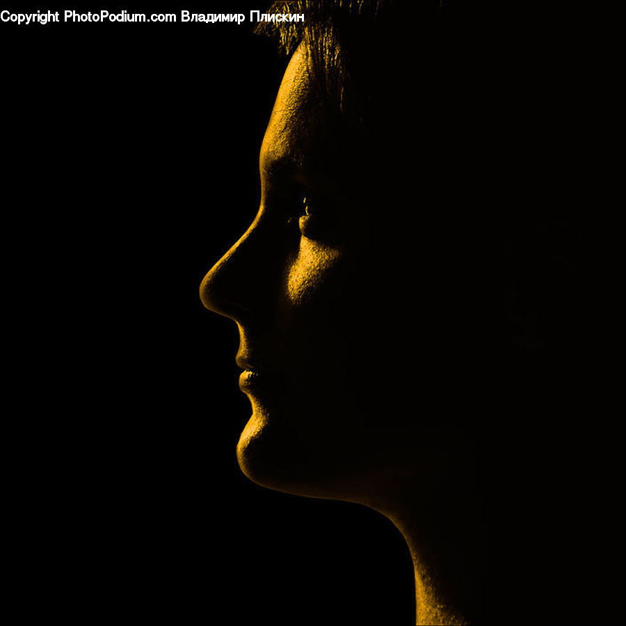 Fire, Flame, Fractal, Silhouette, Face, Lighting