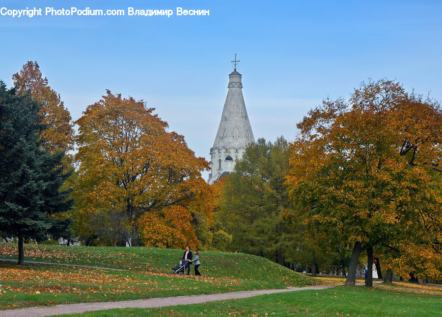 Architecture, Bell Tower, Clock Tower, Tower, Spire, Steeple, Grassland