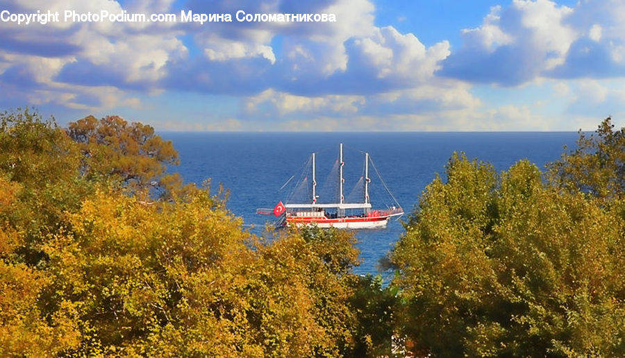 Ship, Vessel, Cruise Ship, Ocean Liner, Cloud, Cumulus, Sky