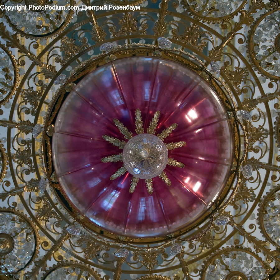 Chandelier, Lamp, Architecture, Dome