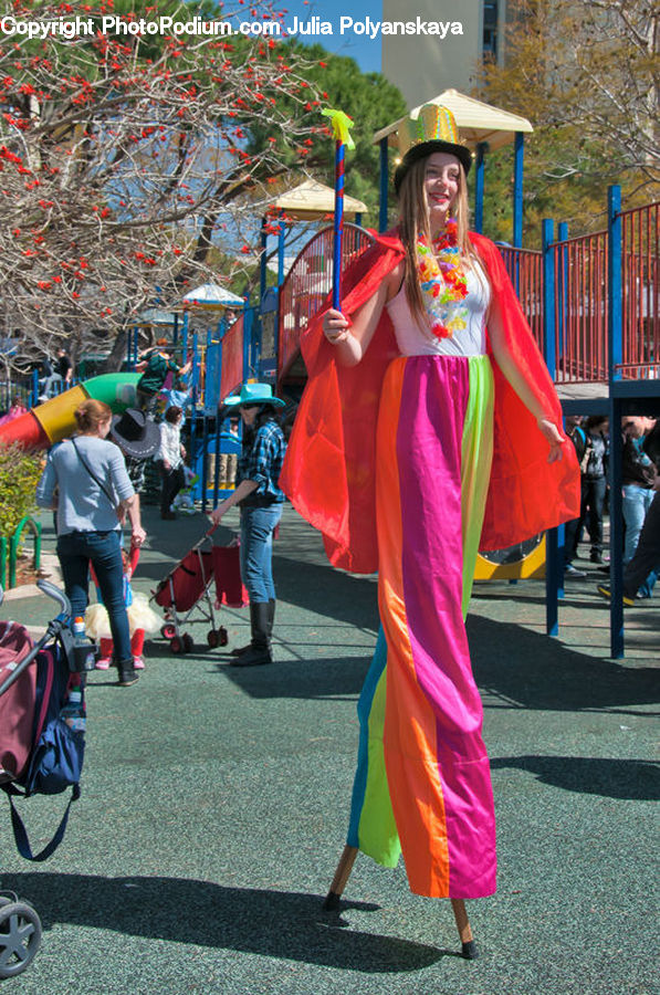 People, Person, Human, Clown, Performer, Backpack, Bag