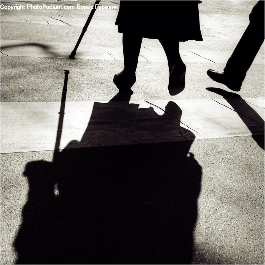 Luggage, Suitcase, Silhouette, Asphalt, Tarmac