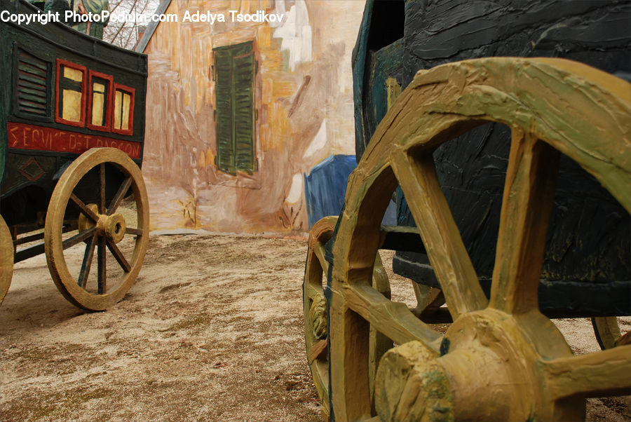 Car, Wagon, Art, Sculpture, Statue, Carriage, Horse Cart