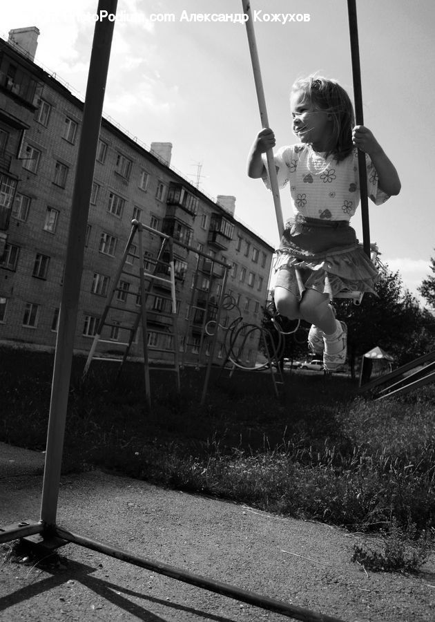 People, Person, Human, Playground, Swing, Rail, Train Track