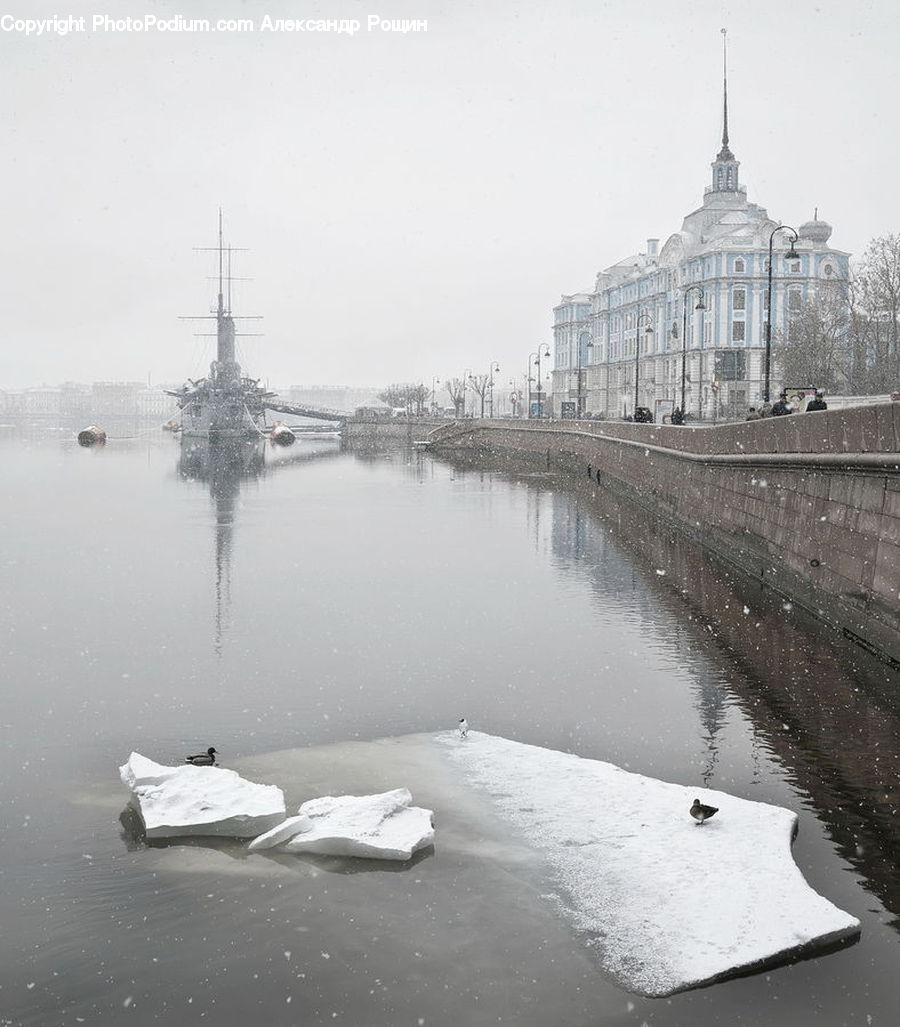 Ice, Outdoors, Snow, Battleship, Cruiser, Navy, Ship