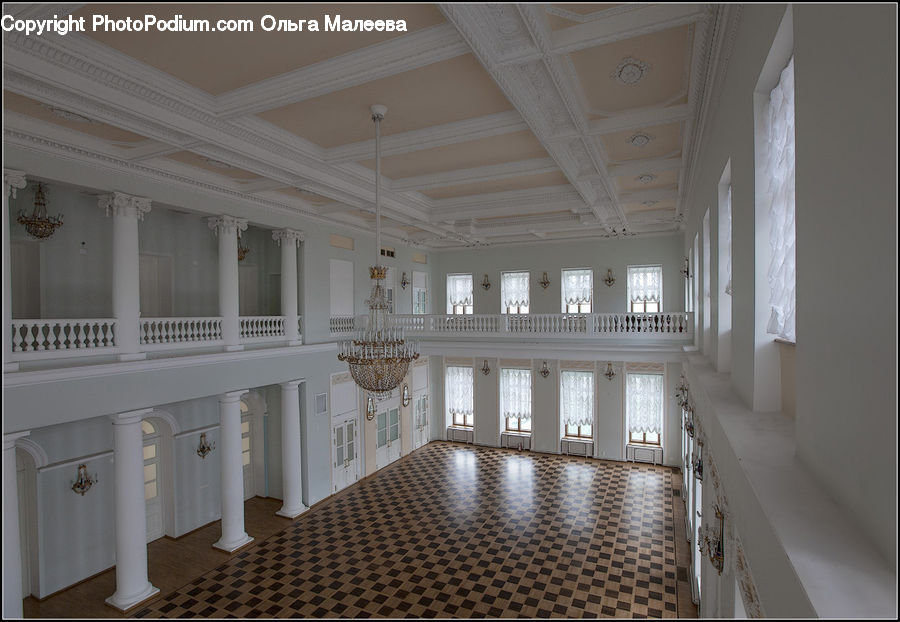 Banister, Handrail, Floor, Flooring, Ballroom, Indoors, Room