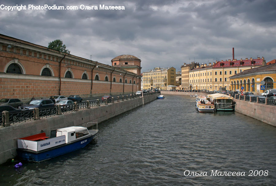 Automobile, Car, Vehicle, Boat, Watercraft, Canal, Outdoors