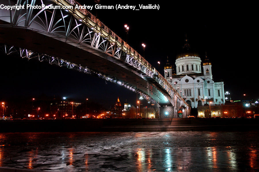 Bridge, City, Downtown, Metropolis, Urban, Building, Architecture