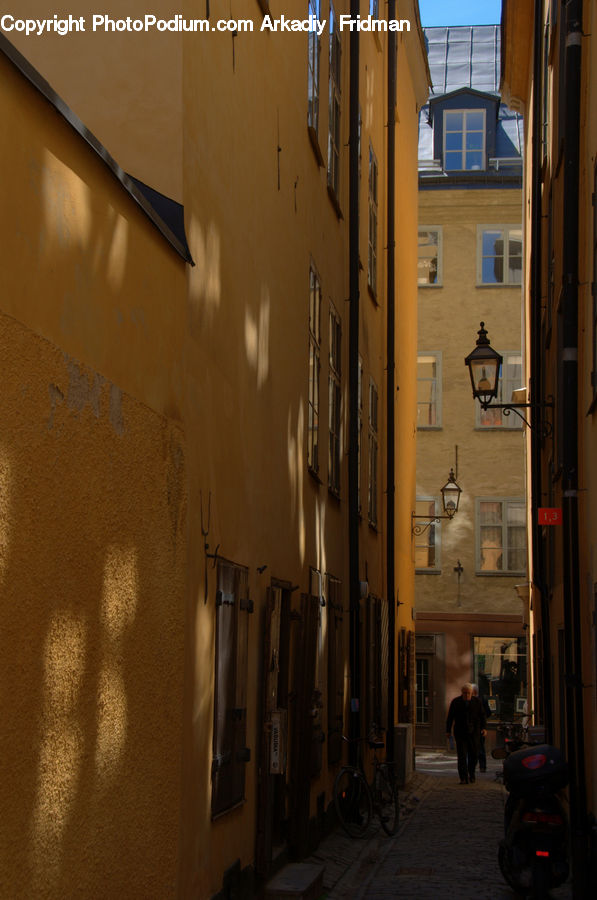 Alley, Alleyway, Road, Street, Town, Window, Balcony