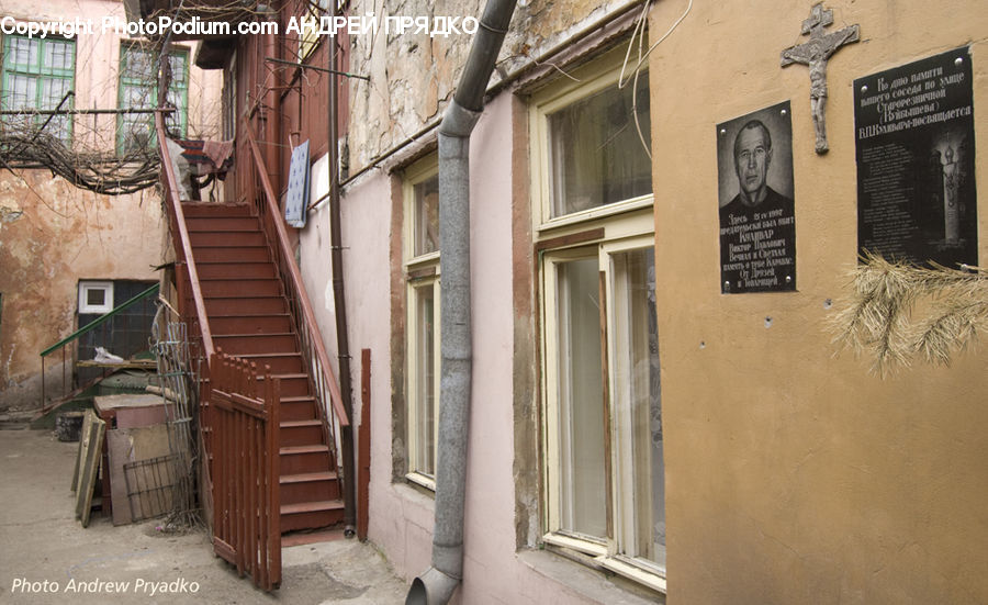Plaque, Alley, Alleyway, Road, Street, Town, Deck