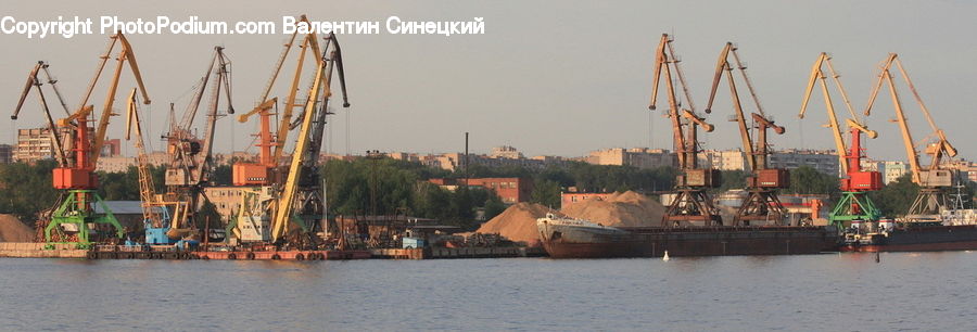 Constriction Crane, Ferry, Freighter, Ship, Tanker, Vessel, Barge