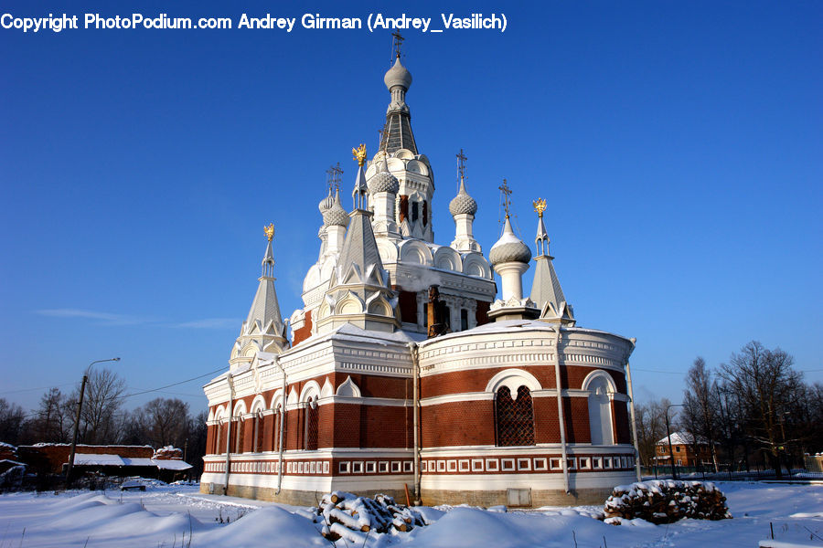 Architecture, Church, Worship, Blizzard, Outdoors, Snow, Weather