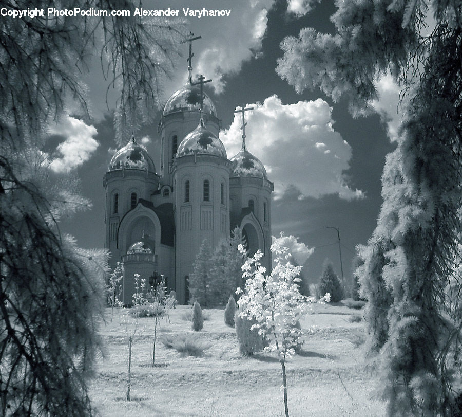 Architecture, Dome, Ice, Outdoors, Snow, Church, Worship
