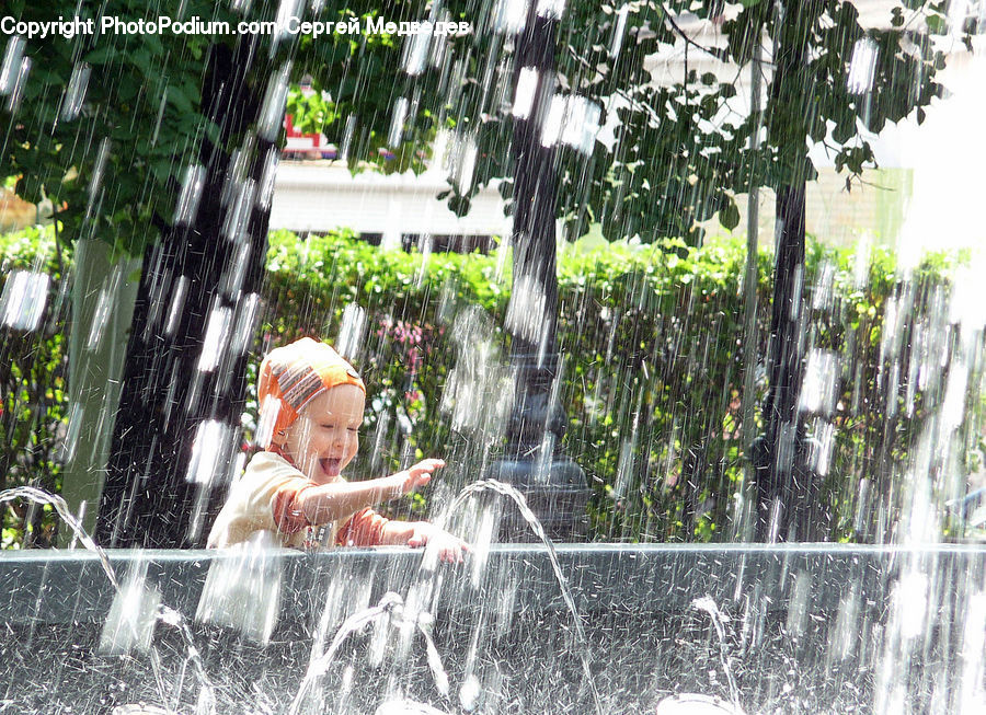 People, Person, Human, Fountain, Water, Bamboo, Plant