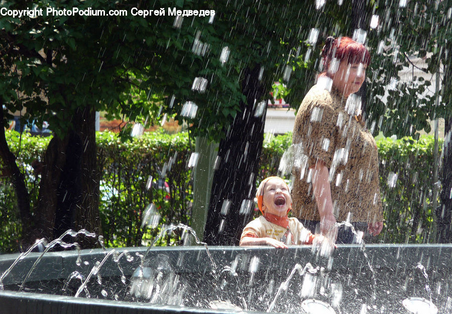 People, Person, Human, Bottle, Plant, Tree, Fountain