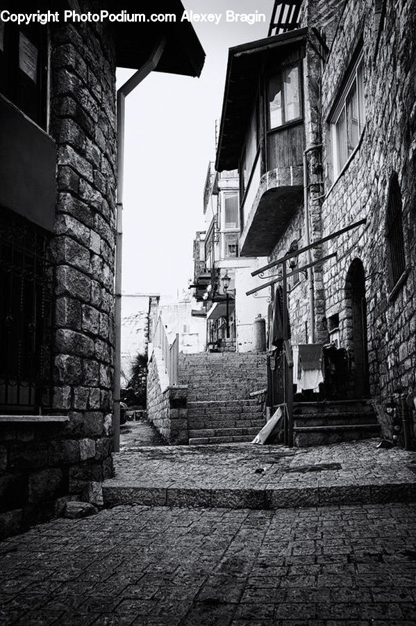 Alley, Alleyway, Road, Street, Town, Brick, Rubble