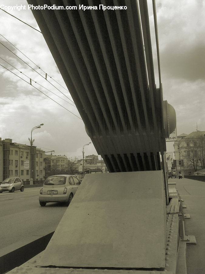 Automobile, Car, Vehicle, Freeway, Road, Overpass, Sedan