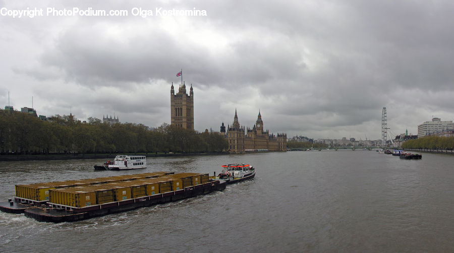 Barge, Boat, Tugboat, Vessel, Canal, Outdoors, River