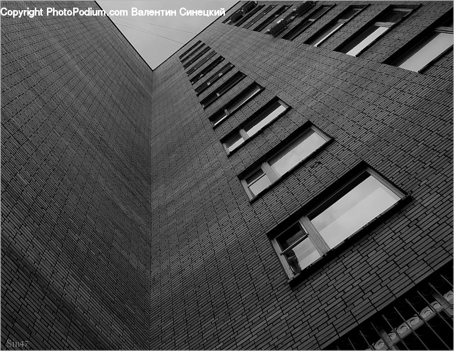 Architecture, City, Downtown, High Rise, Skyscraper, Brick, Building