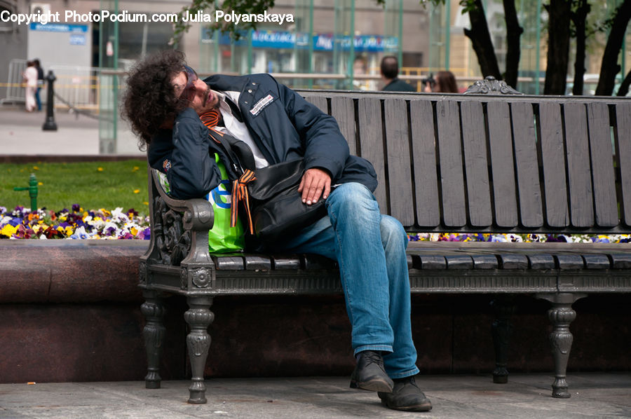 People, Person, Human, Park Bench, Bench, Leisure Activities, Clothing
