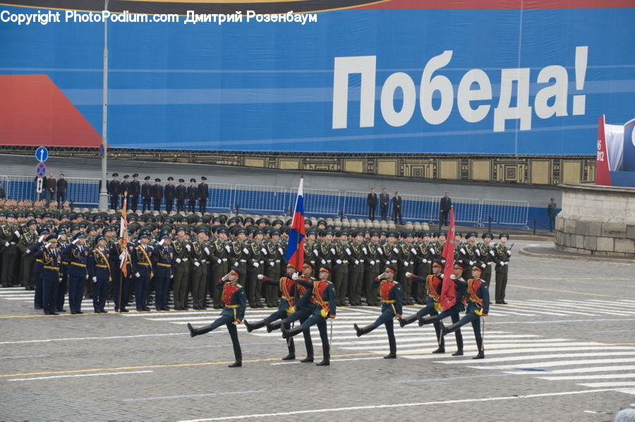 Marching, Parade, Carnival, Crowd, Festival, Banner, Emblem