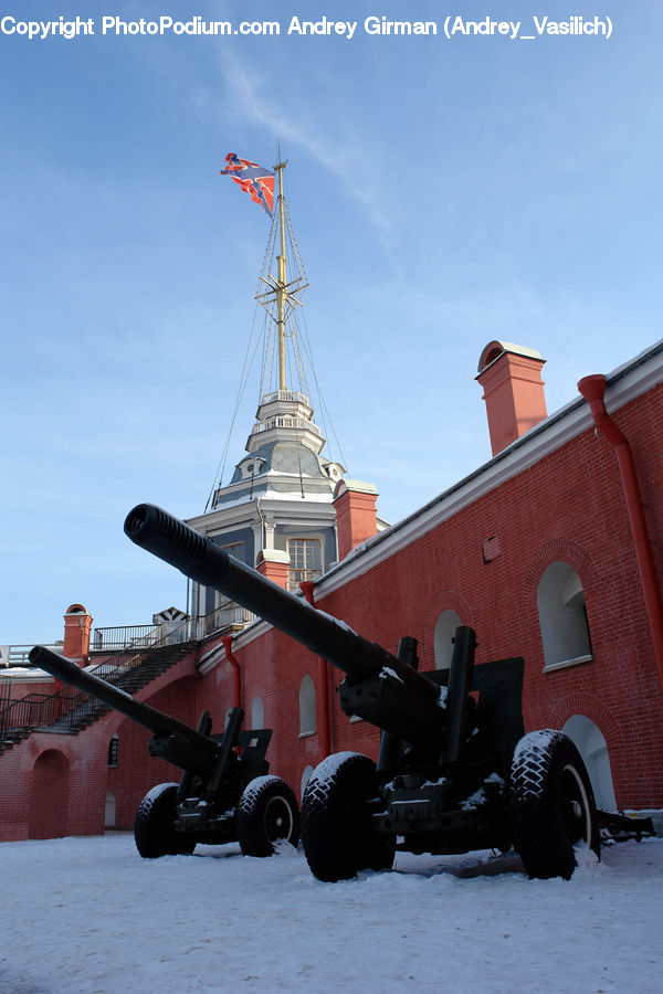 Cannon, Weaponry, Coast Guard, Bulldozer, Snowplow, Vehicle, Tow Truck