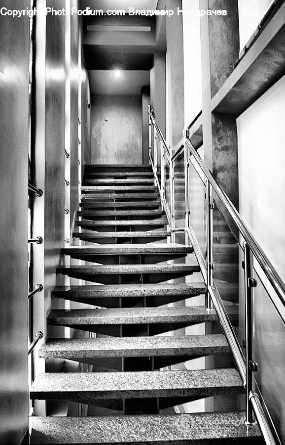 Banister, Handrail, Staircase, Lighting