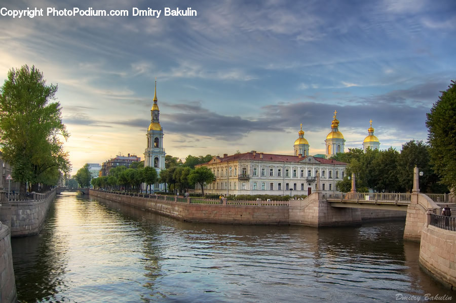 Architecture, Dome, Mosque, Worship, Canal, Outdoors, River