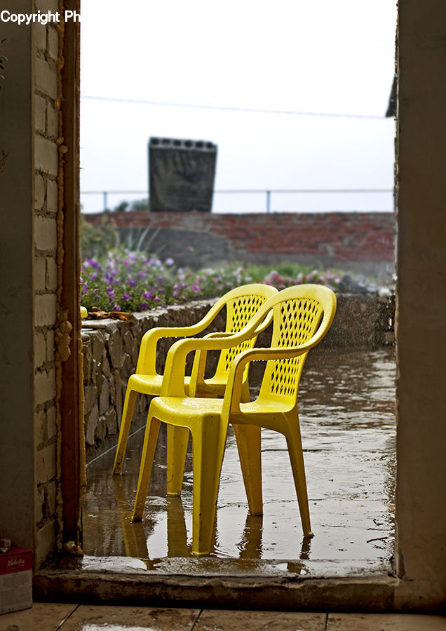 Chair, Furniture, Art, Modern Art, Brick, Building, City