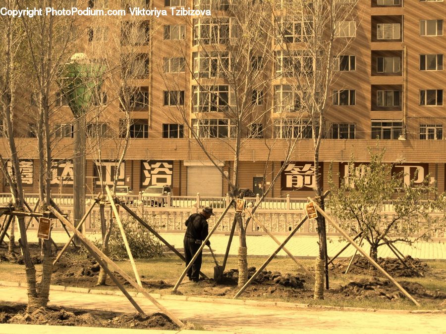 Playground, Building, Housing, Apartment Building, High Rise, Construction, Soil