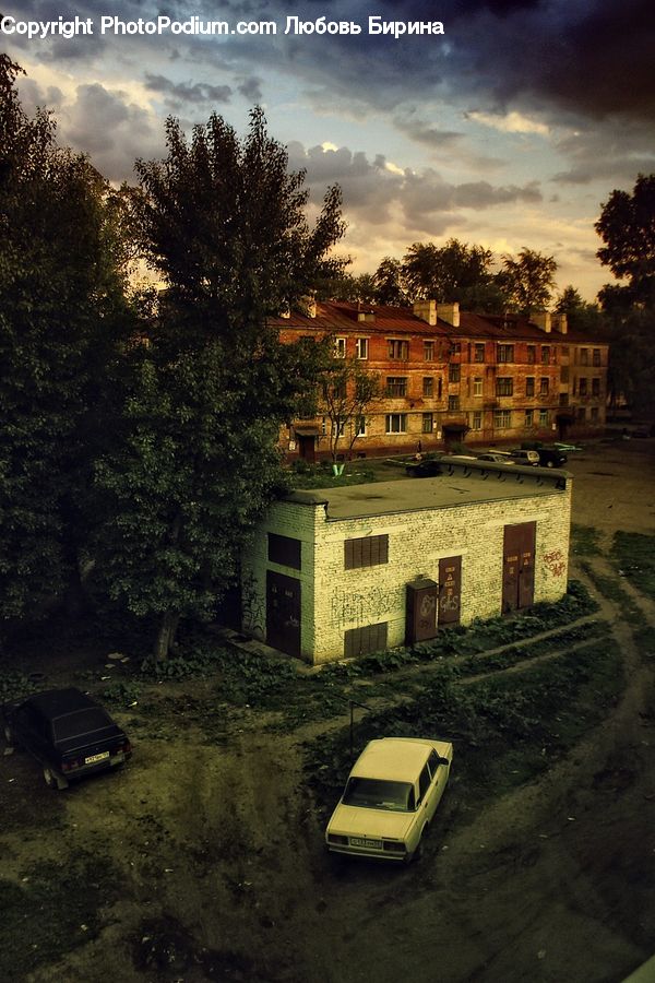 Building, Housing, Villa, Asphalt, Tarmac, Car, Suv