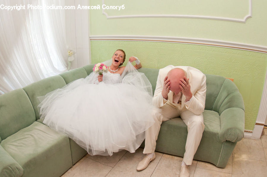 People, Person, Human, Laughing, Smile, Couch, Furniture
