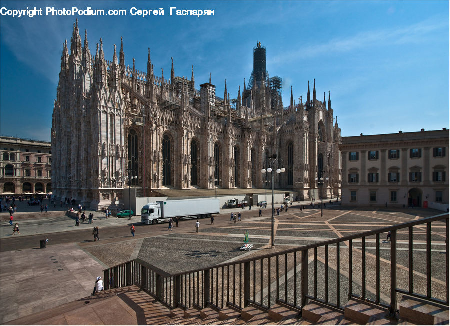 Train, Vehicle, Architecture, Downtown, Plaza, Town Square, Building