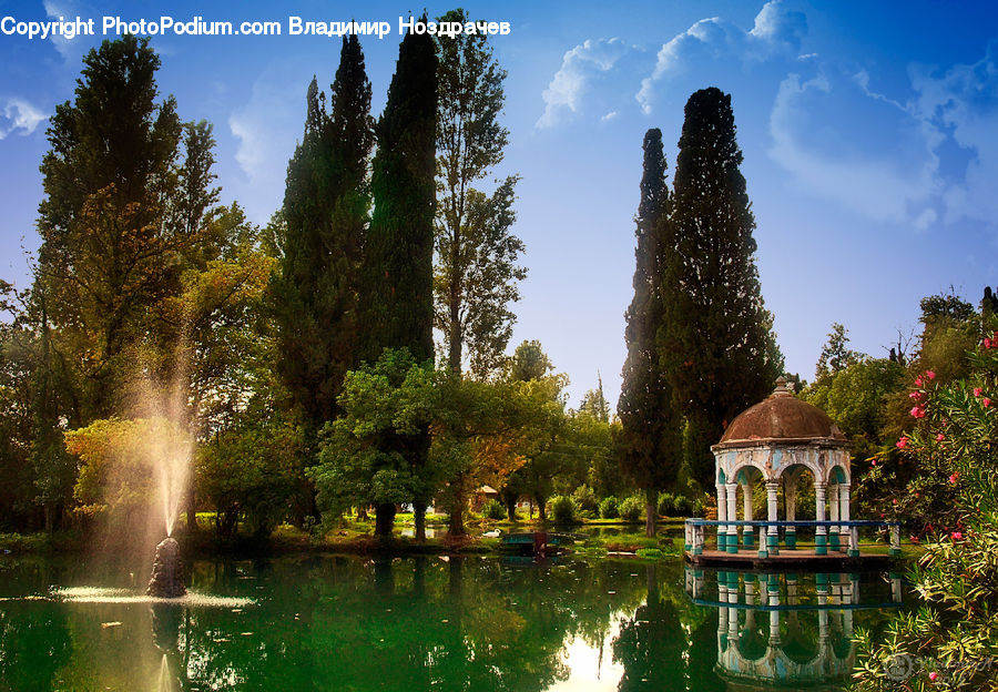 Outdoors, Pond, Water, Fountain, Gazebo, Hotel, Resort