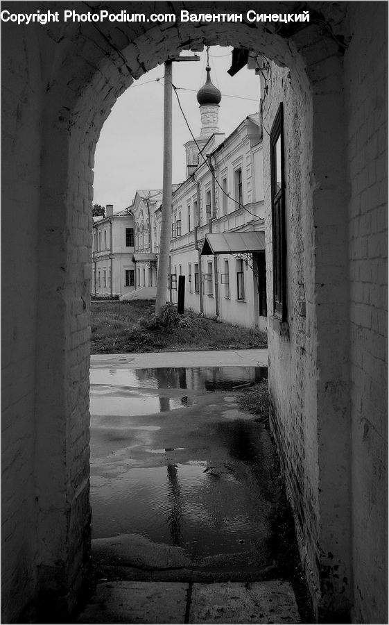 Arch, Building, Downtown, Town, Gate, Apartment Building, High Rise