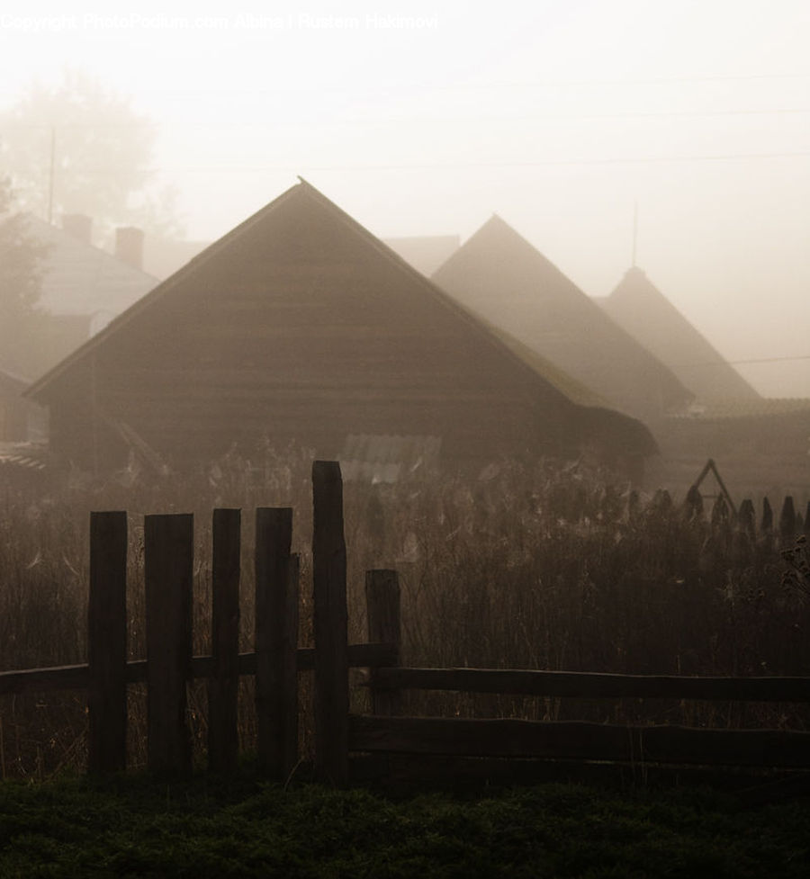 Fog, Mist, Outdoors, Building, City, High Rise, Crypt