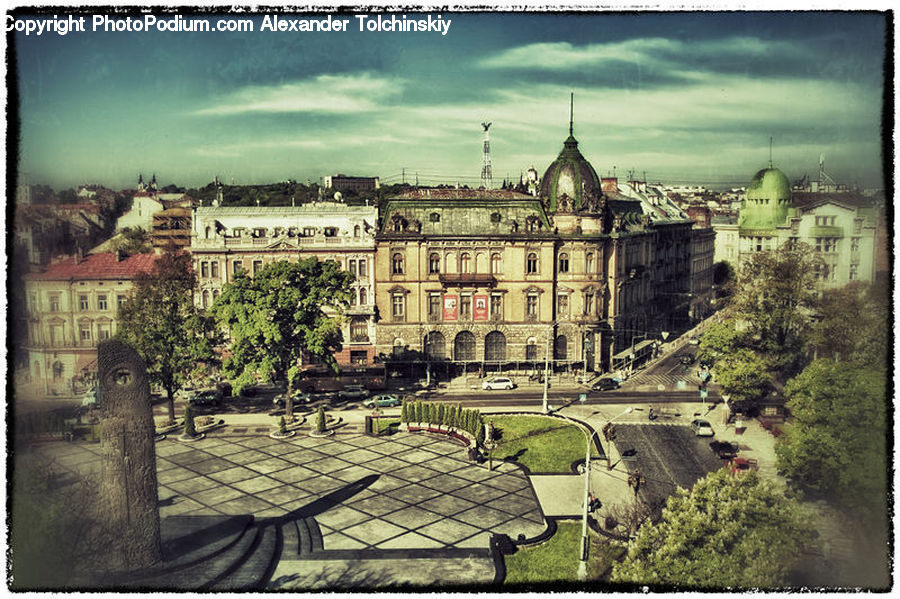 Intersection, Road, Building, Park, Campus, Architecture, Housing